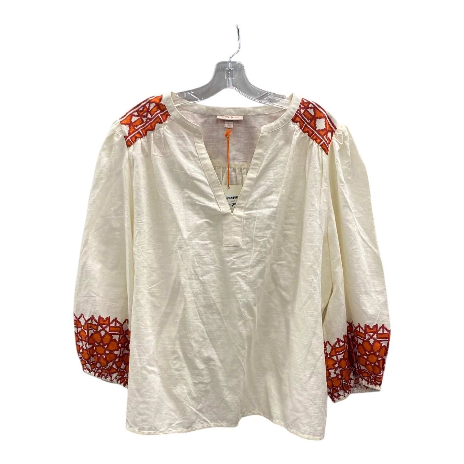 Top Ls By Knox Rose In Cream & Orange, Size:L