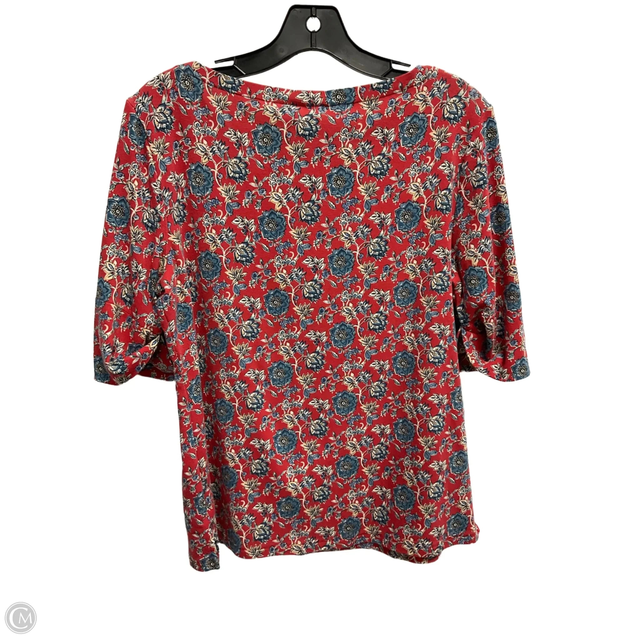 Top Short Sleeve By Lauren By Ralph Lauren In Floral Print, Size: Xl