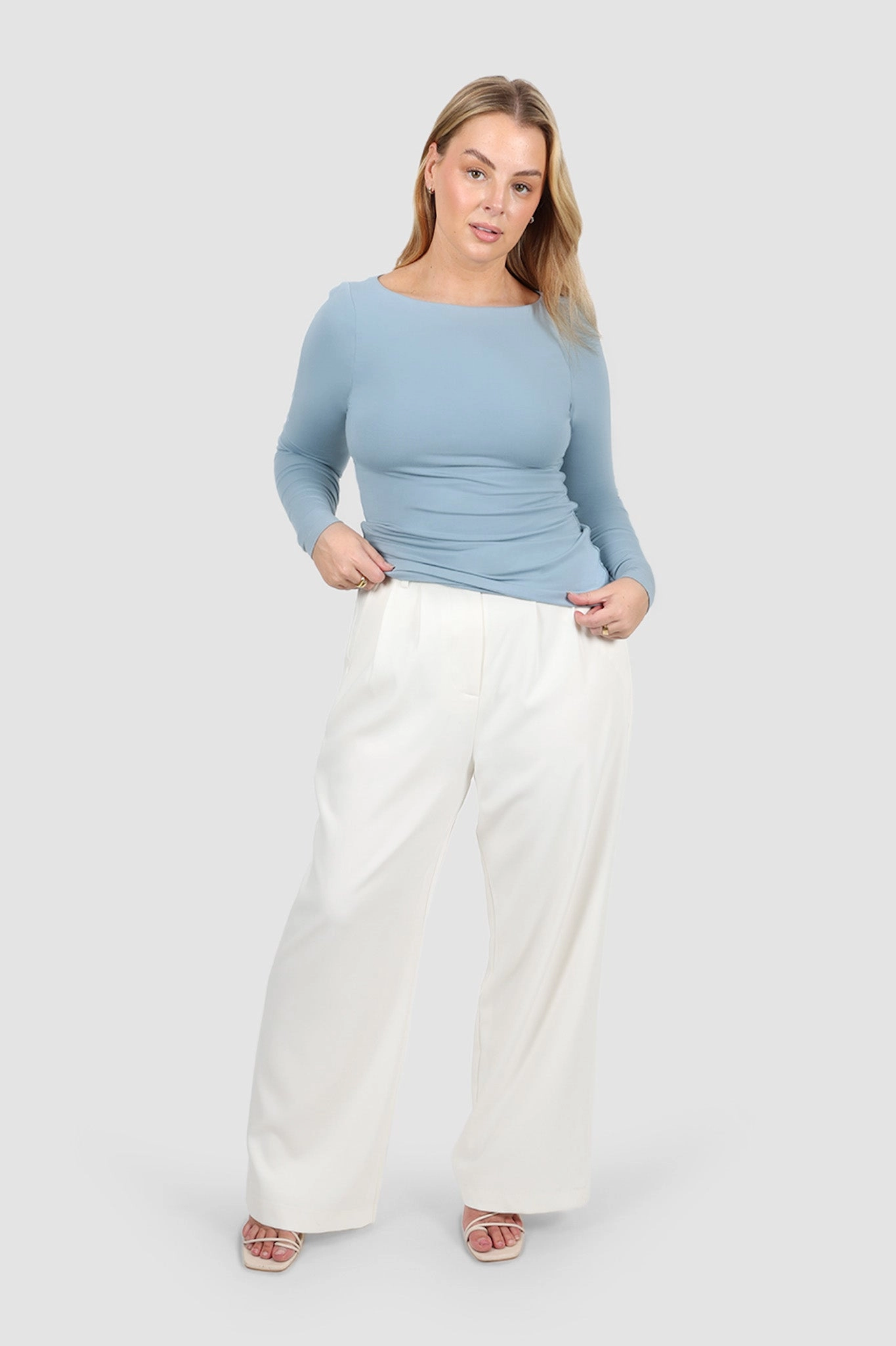 ULTRASOFT ORLA L/S TOP SOFT DUSTY BLUE