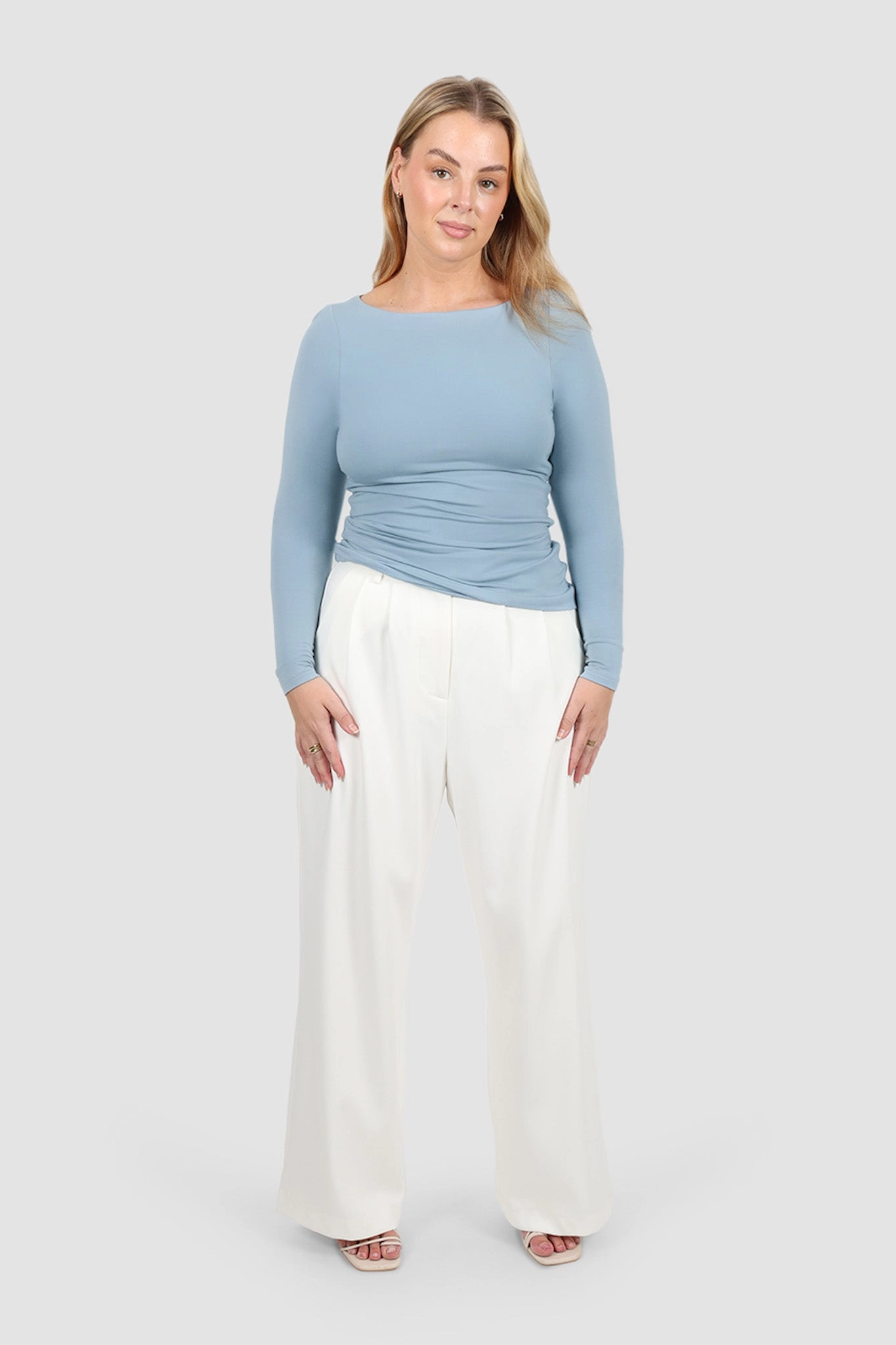 ULTRASOFT ORLA L/S TOP SOFT DUSTY BLUE