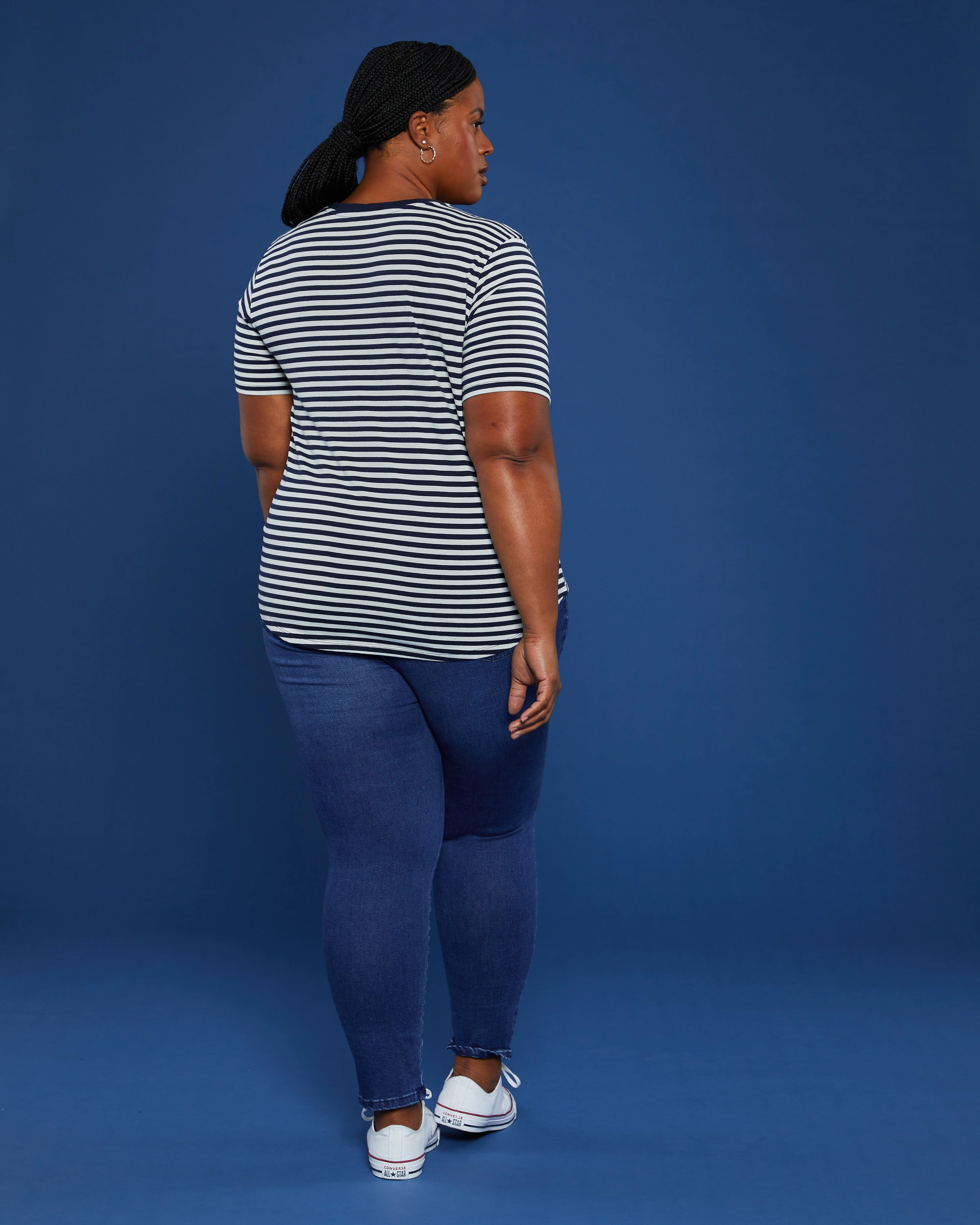 V Rex - Navy/Dove Grey Stripe