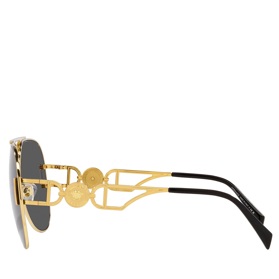 Versace Metal Unisex Sunglass Gold