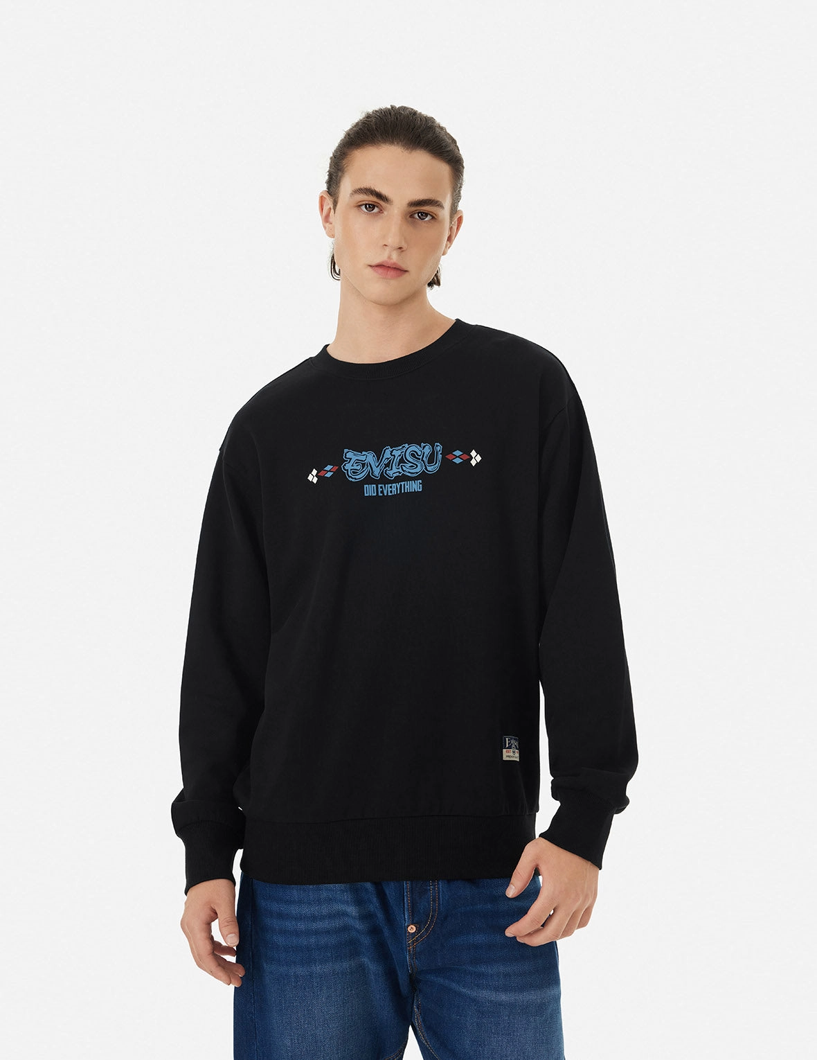 Wheel of Wisdom and Kamon Print Relax Fit Sweatshirt