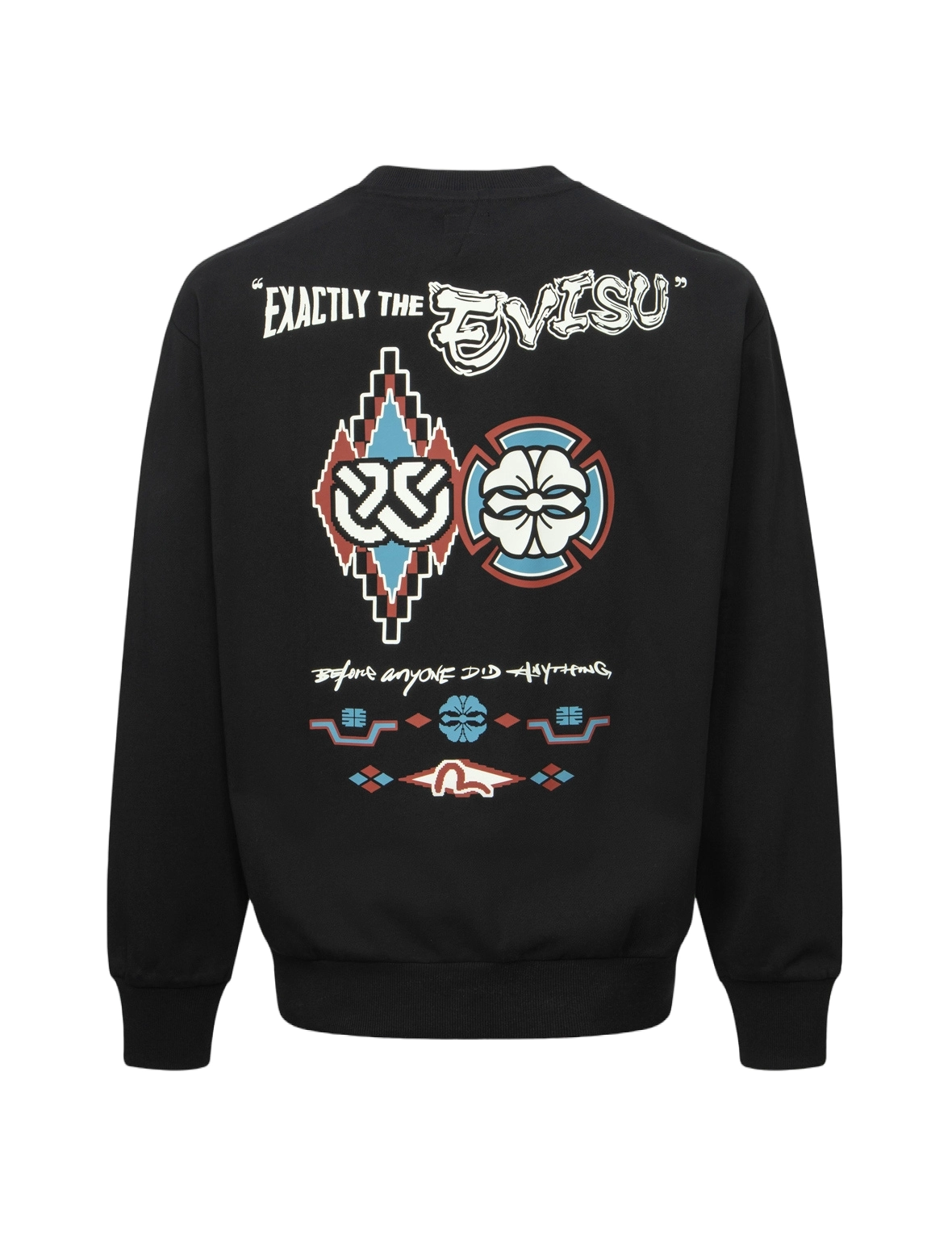Wheel of Wisdom and Kamon Print Relax Fit Sweatshirt