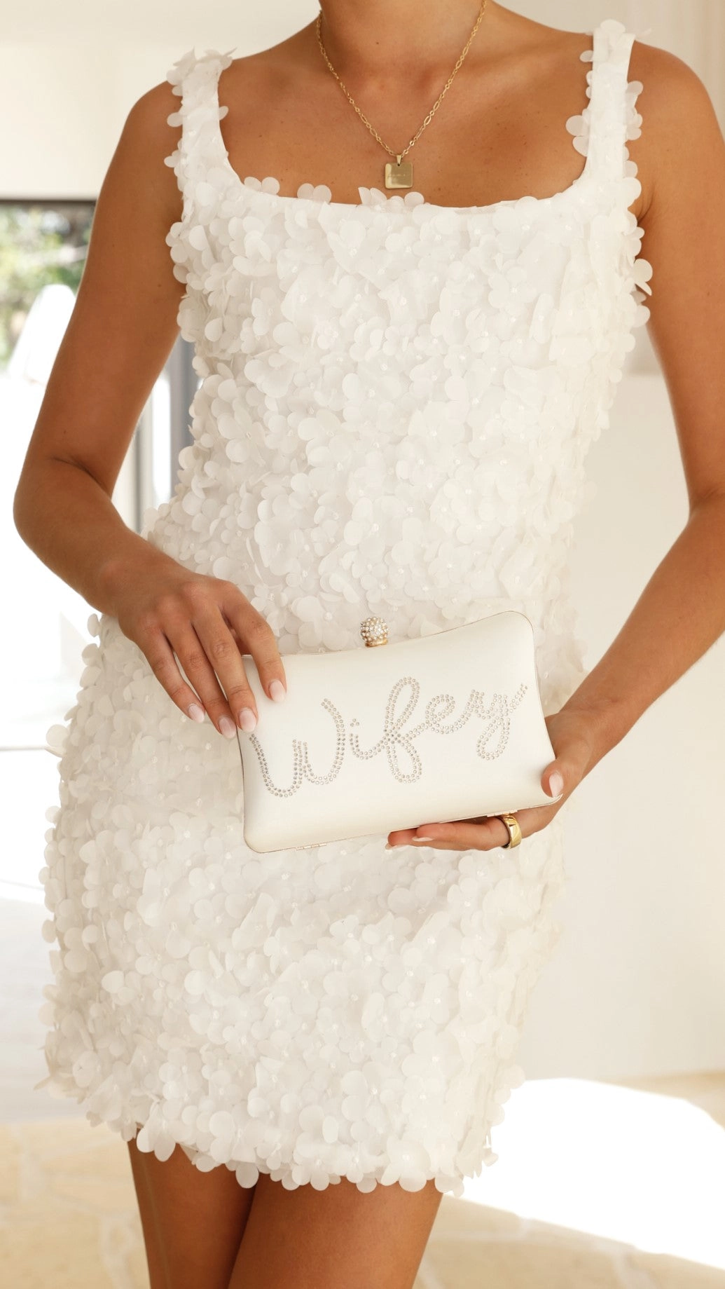 Wifey Satin Clutch - Gold