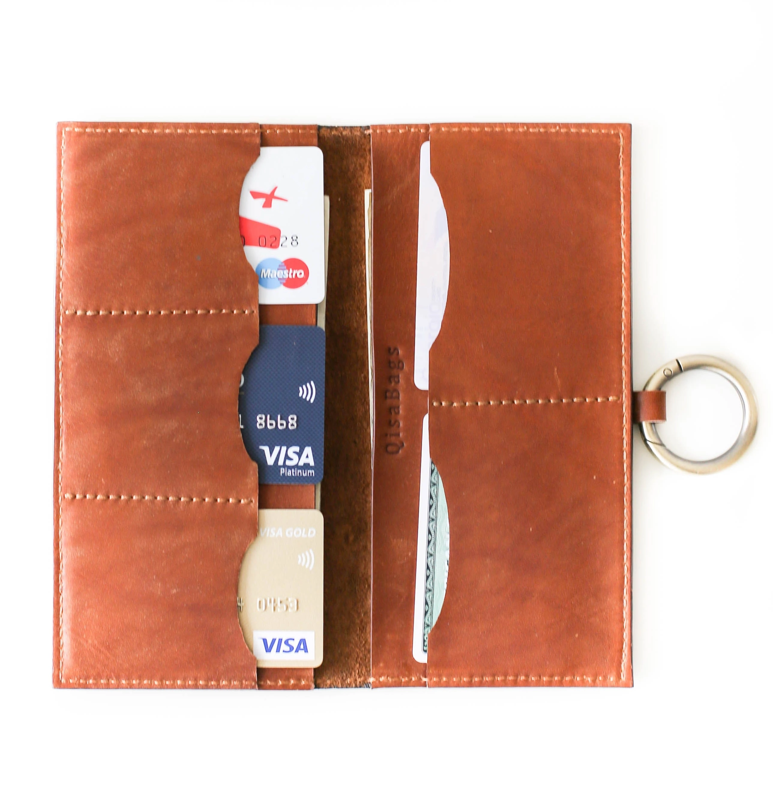 Women's Bifold Brown Leather Wallet - N02