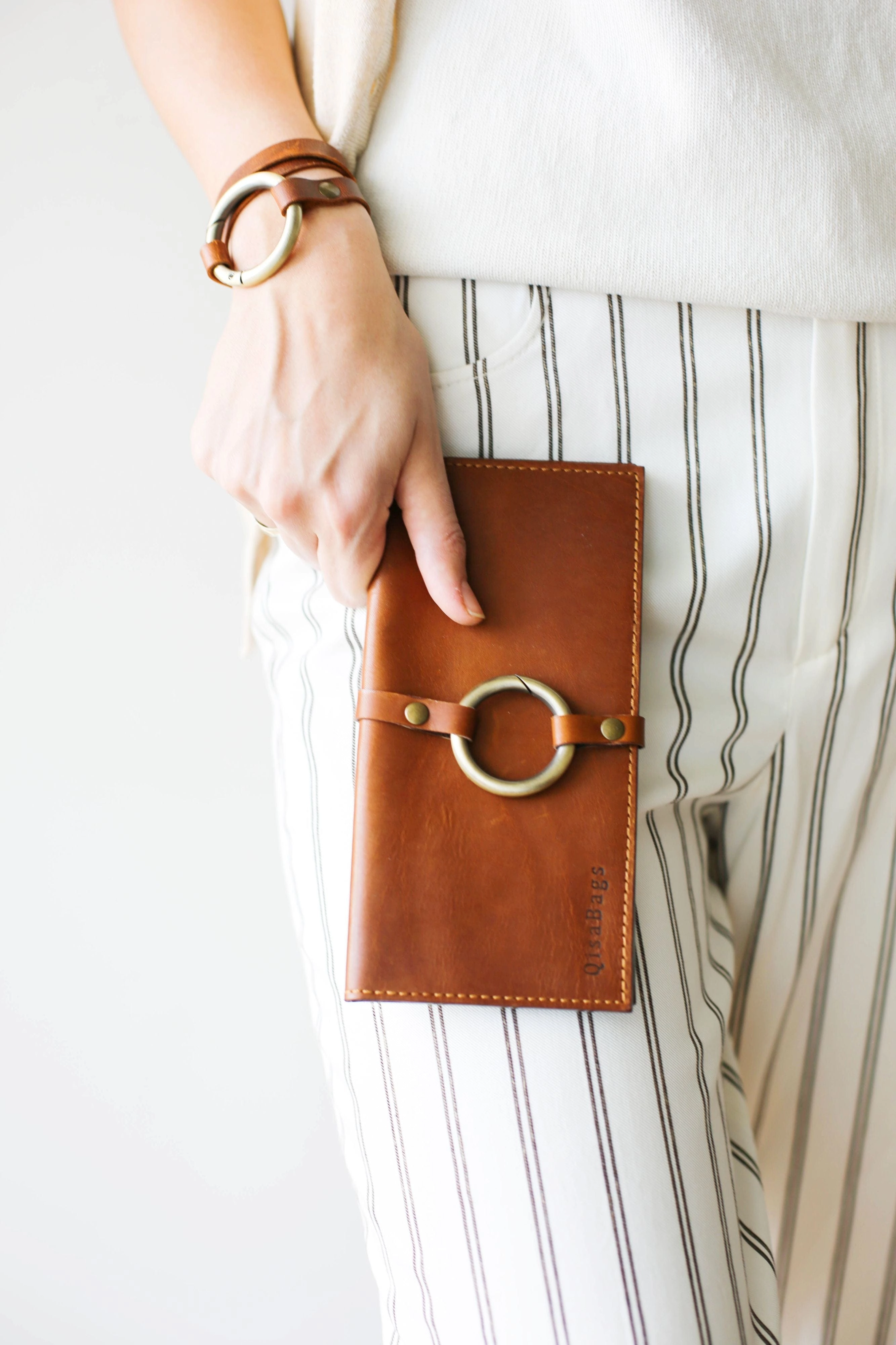 Women's Bifold Brown Leather Wallet - N02
